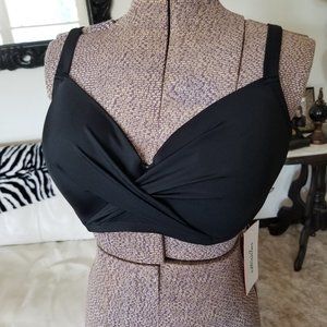 Black Underwire Bikini Top Sz 12 NWT